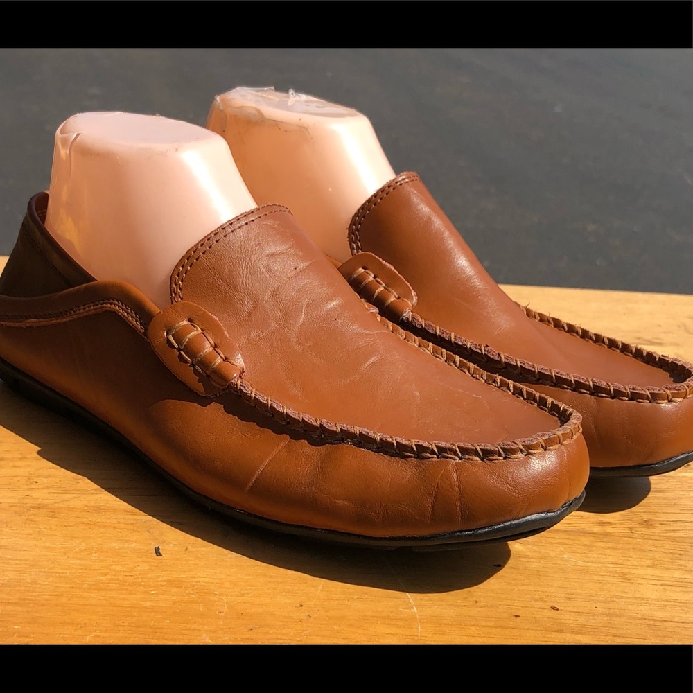 Go Tour Men's Moccasins Slip on Driving Lightweight Leather Loafers Shoes Sz 7